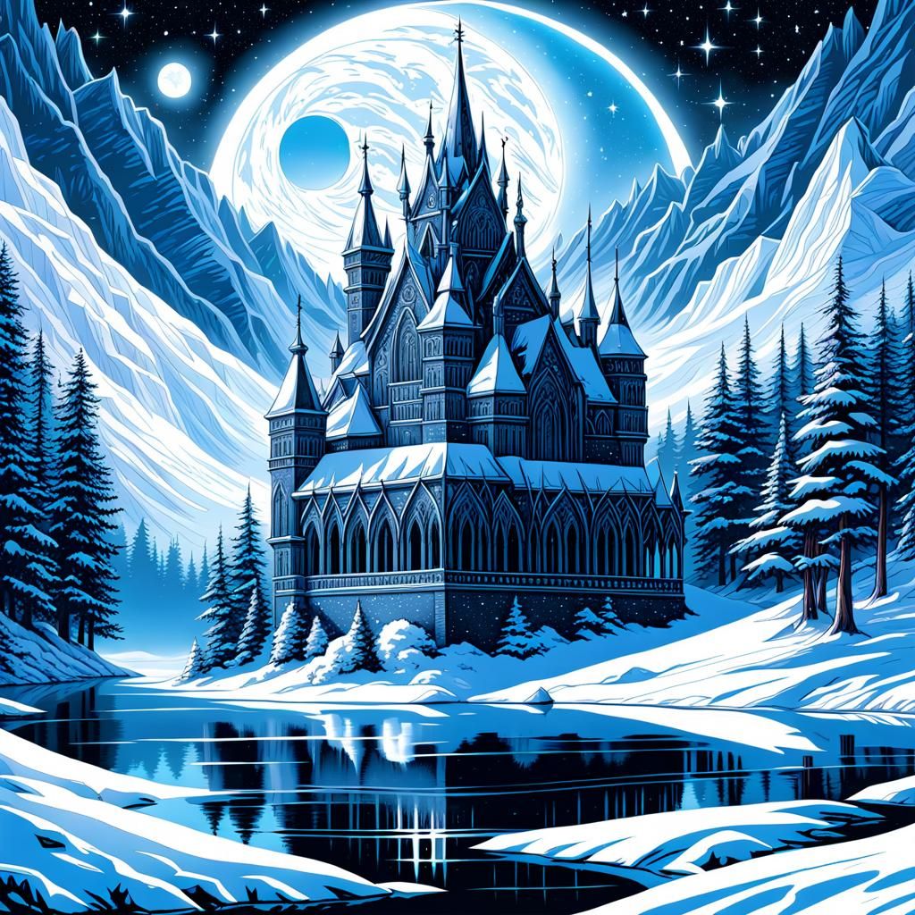 Chaotic Winter Landscape in High Gothic Style