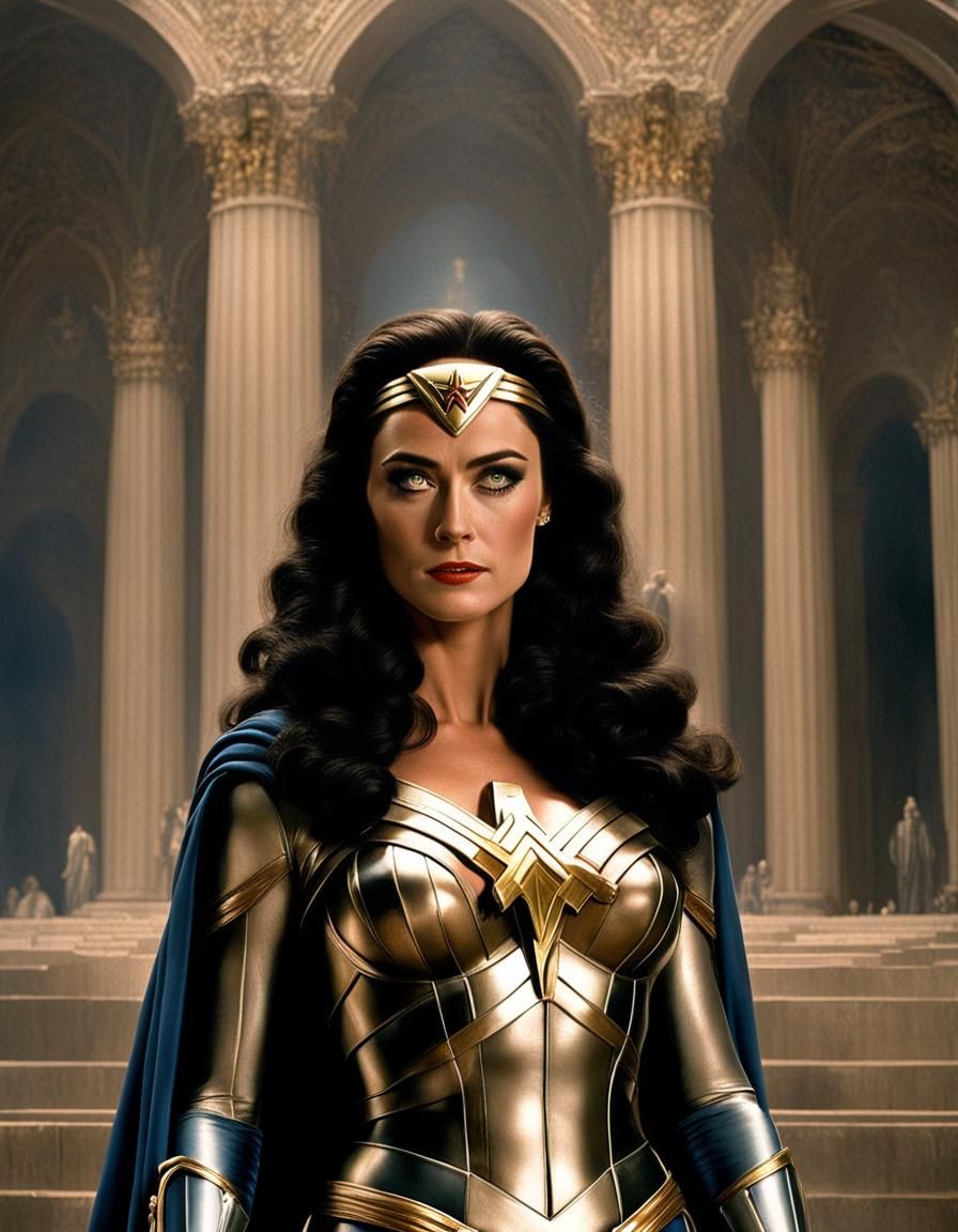 Wonder Woman in Hyperrealistic Wedding Portrait