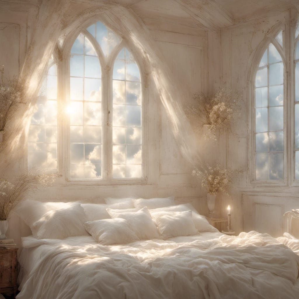 Dreamy Bedroom in Heavenly Sunlight