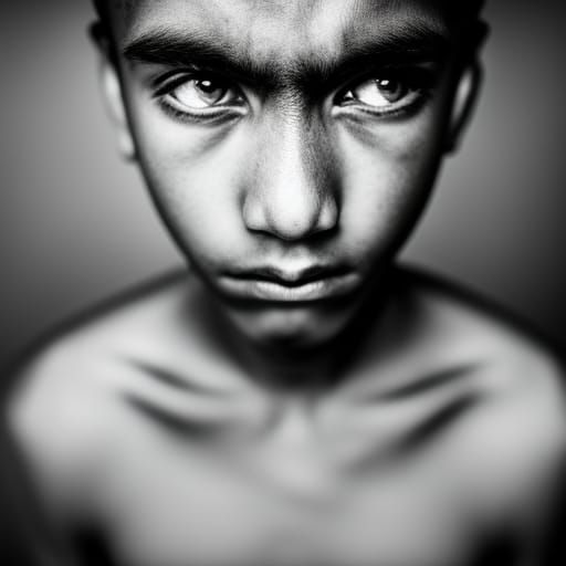 Terrified Teen in Crown: Realistic Portrait