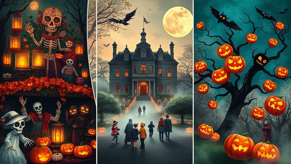 Halloween Split Screen Mosaic Art