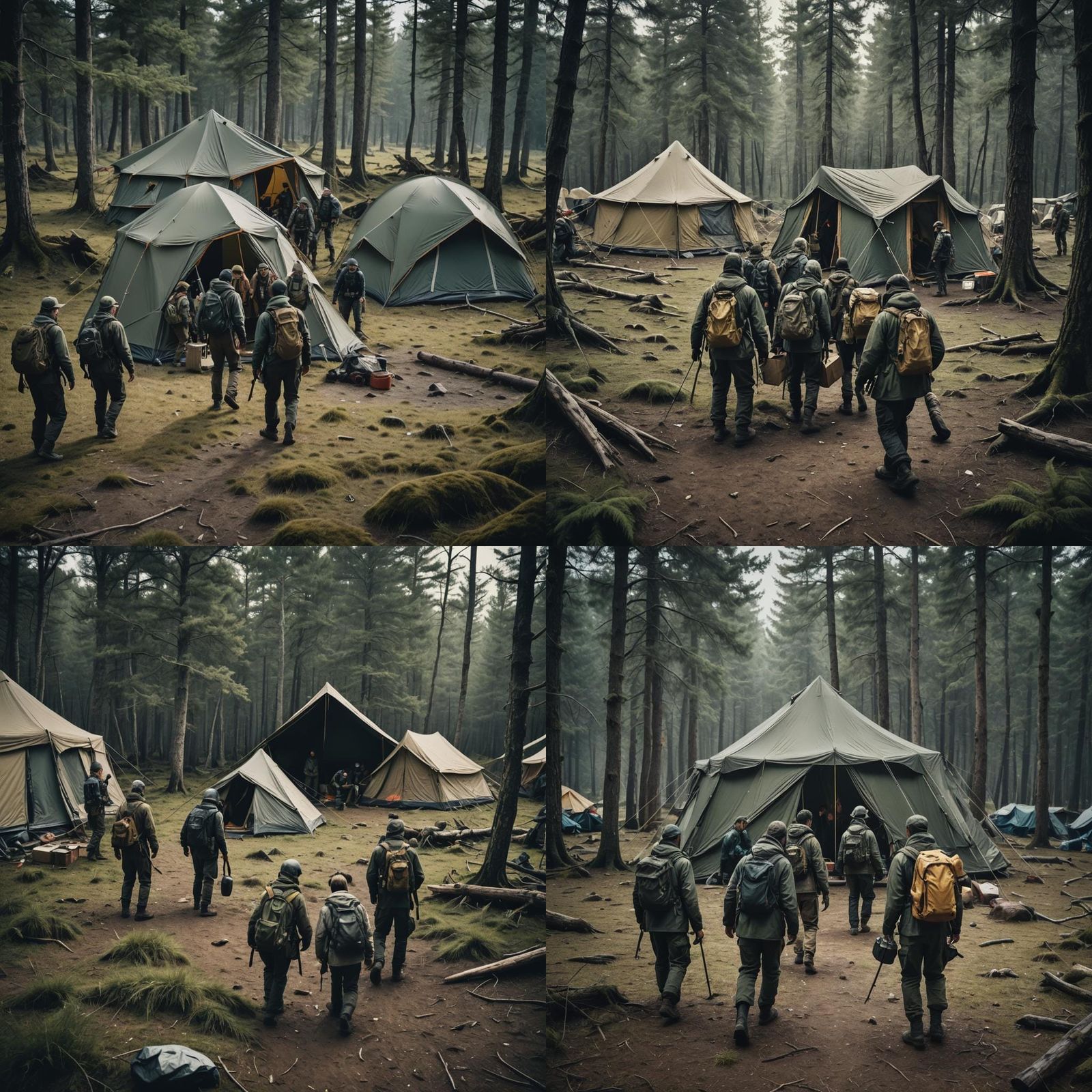 Somber Search Team Finds Abandoned Tent Supplies