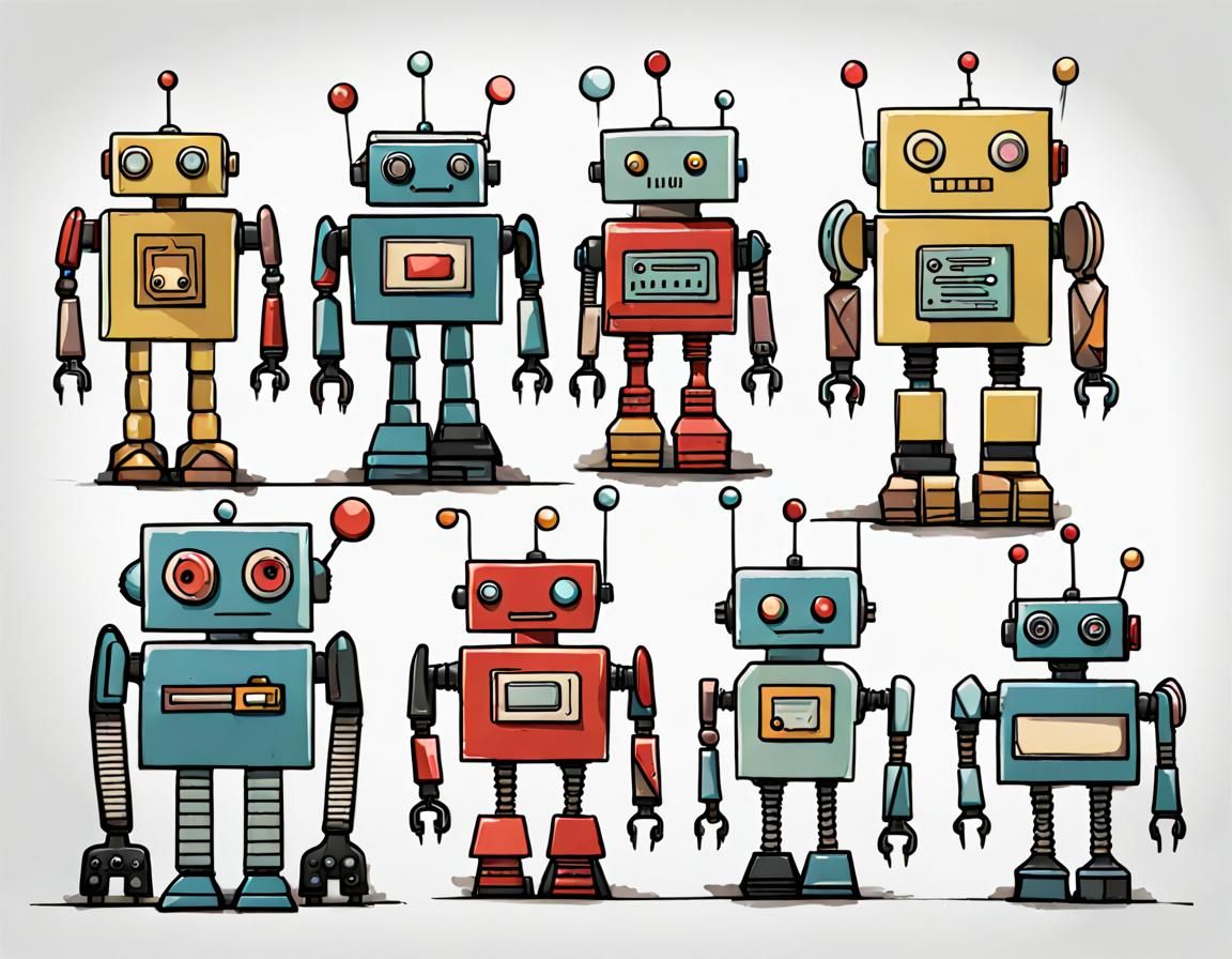 Colorful Robot Parade