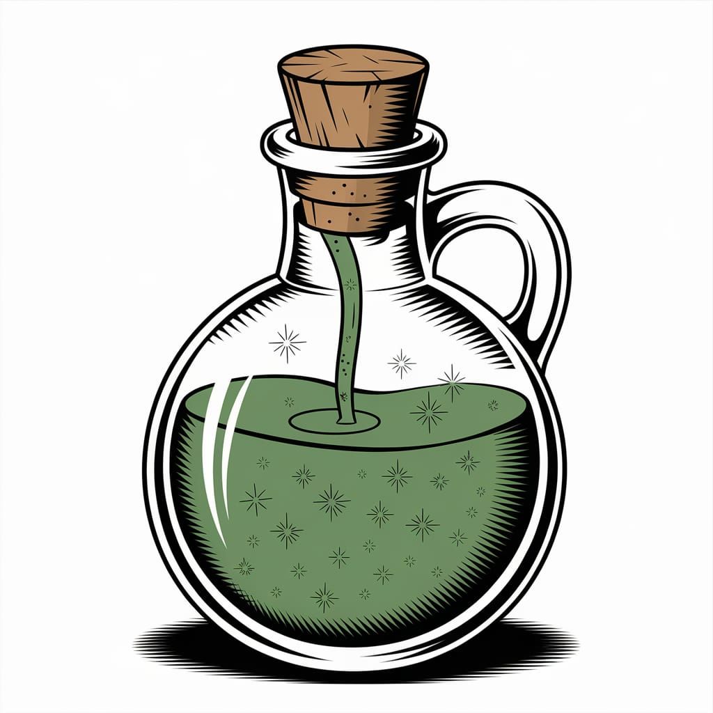 Mystical Wizard's Elixir in a Towering Vessel