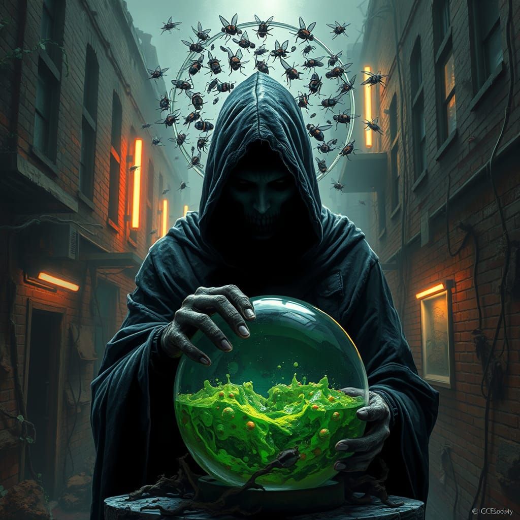 Plague Breeder in Gritty Futuristic Style