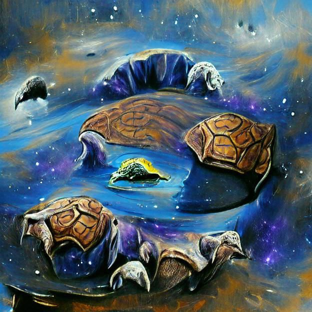 Great A'Tuin Carries Discworld: Acrylic Art