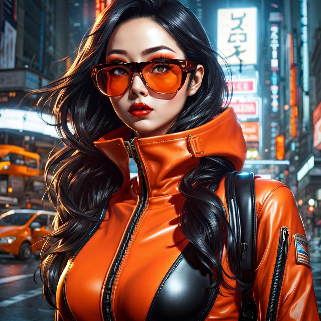 Beautiful Woman in Latex: Digital Portrait Art