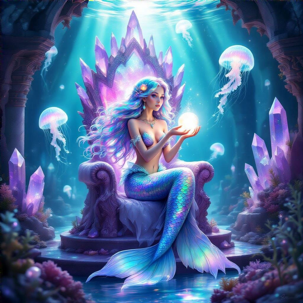 Mermaid Queen in Amethyst Underwater City