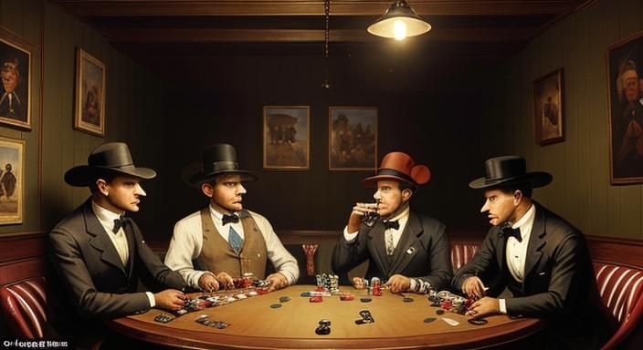Mice Play Poker in Smoky Backroom