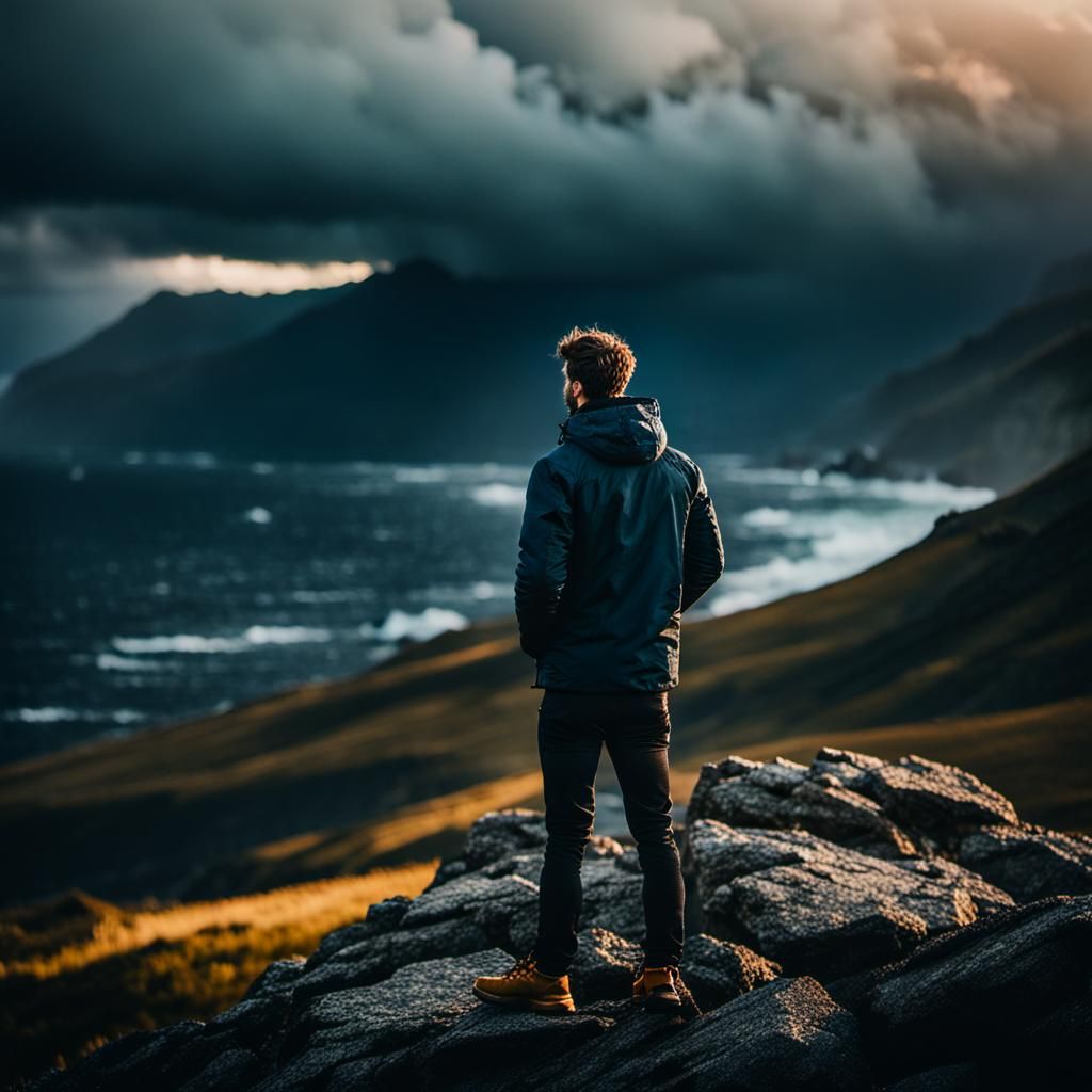 Majestic Mountain Peak Portrait at Golden Hour