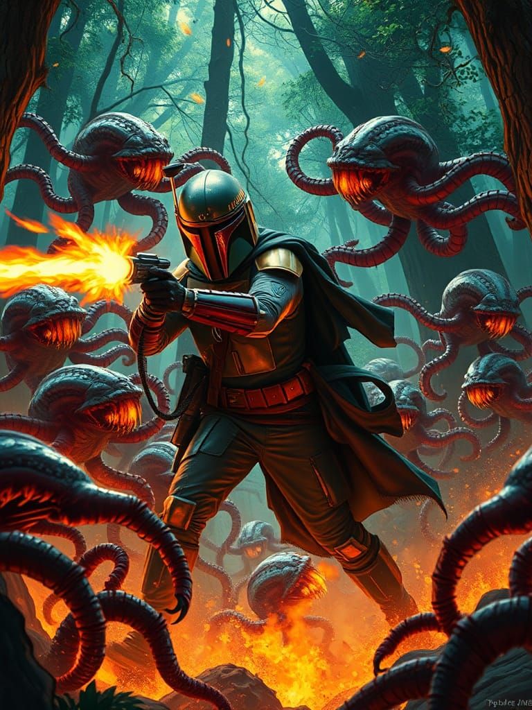 Boba Fett's Battle: A Matte Painting Fantasy