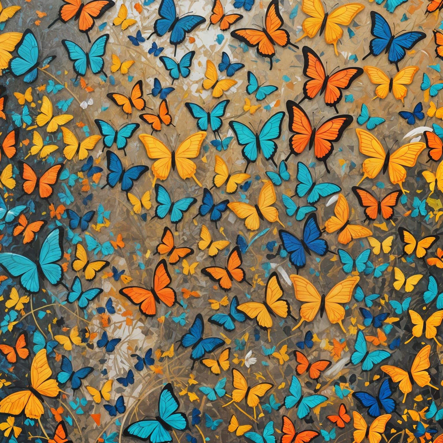 Graffiti Art: Flowers and Butterflies in Abstract