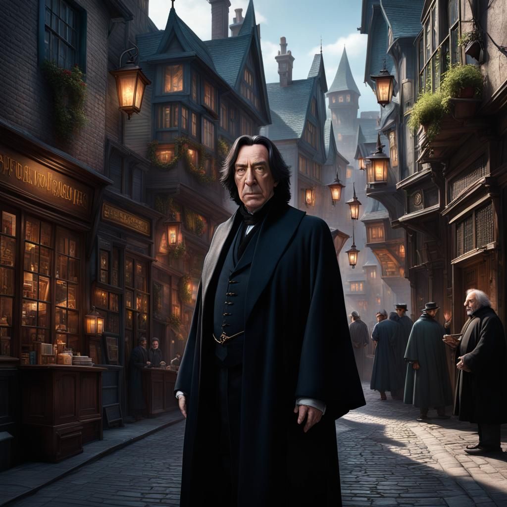 Professor in Diagon Alley: Hyperdetailed Portrait