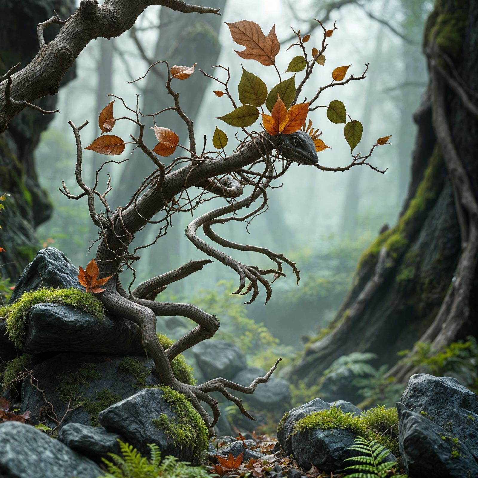 Ancient Forest Guardian in Earth Tones