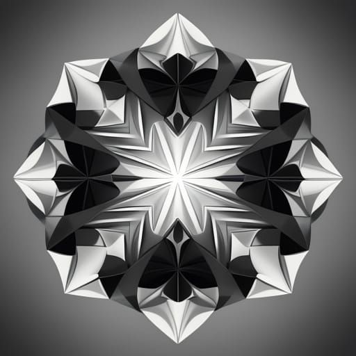 Abstract Origami Wave Function Art with Paper Folds