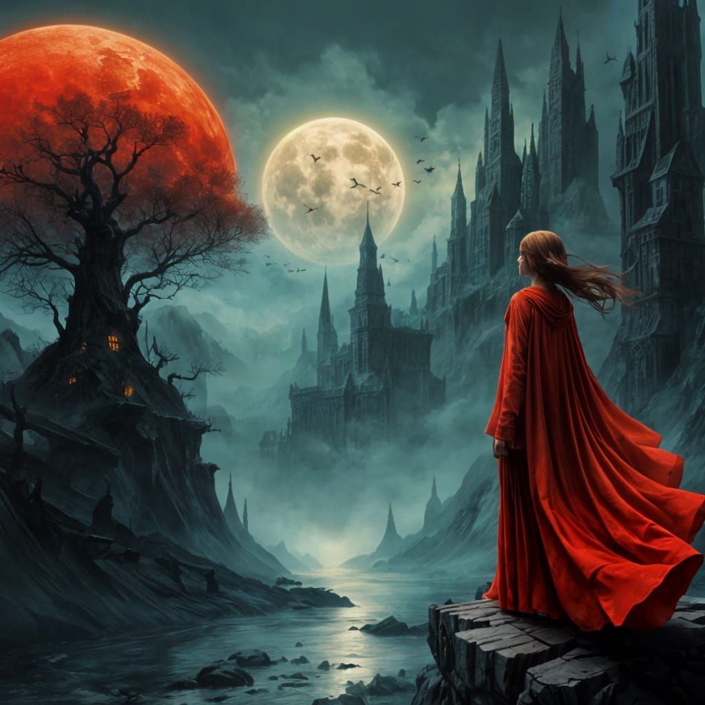 Mature Woman in Red Dress, Dynamic Pose, Detailed Eyes, Flow...