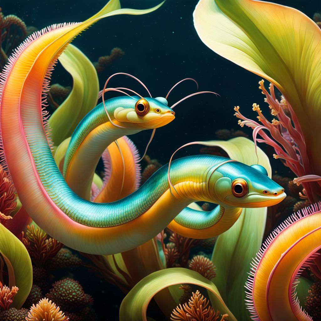 Underwater Worms with Scaled Tails and Carnivorous Reef
