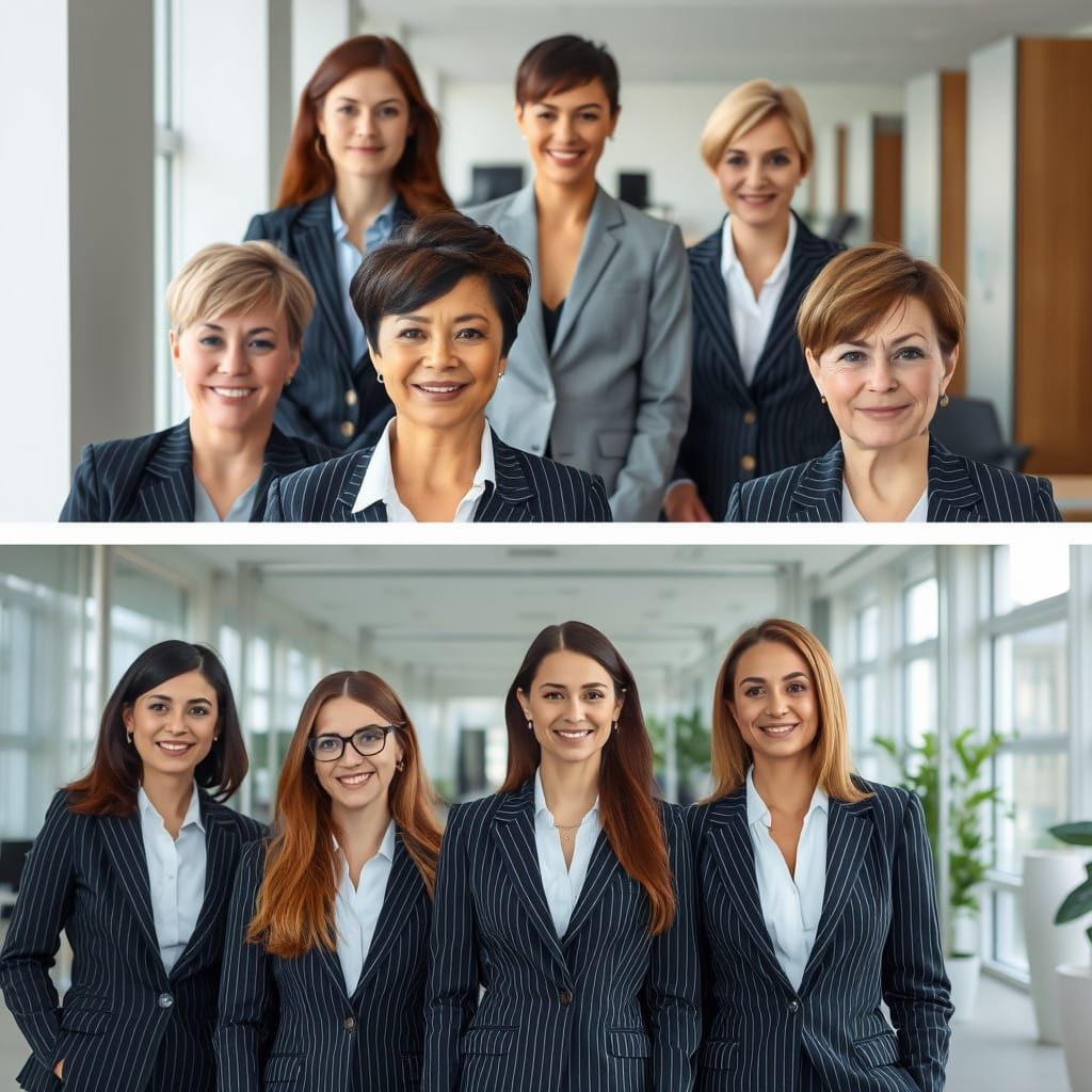 Split Screen: Pixie Cuts and Long Hair in Business