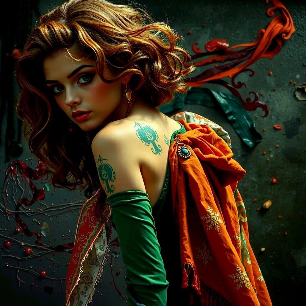 Abstract Twisting Reds: Scarlet, Crimson, Vermillion