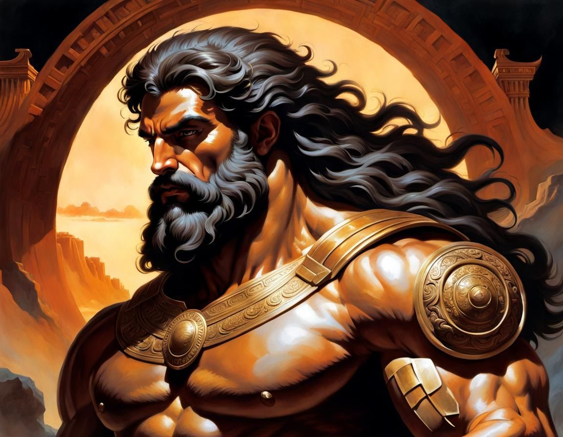 Hercules Portrait After Nemean Lion Fight