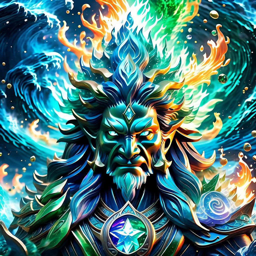 Surreal Water and Fire Spirit Encounter in a Celestial Maels...