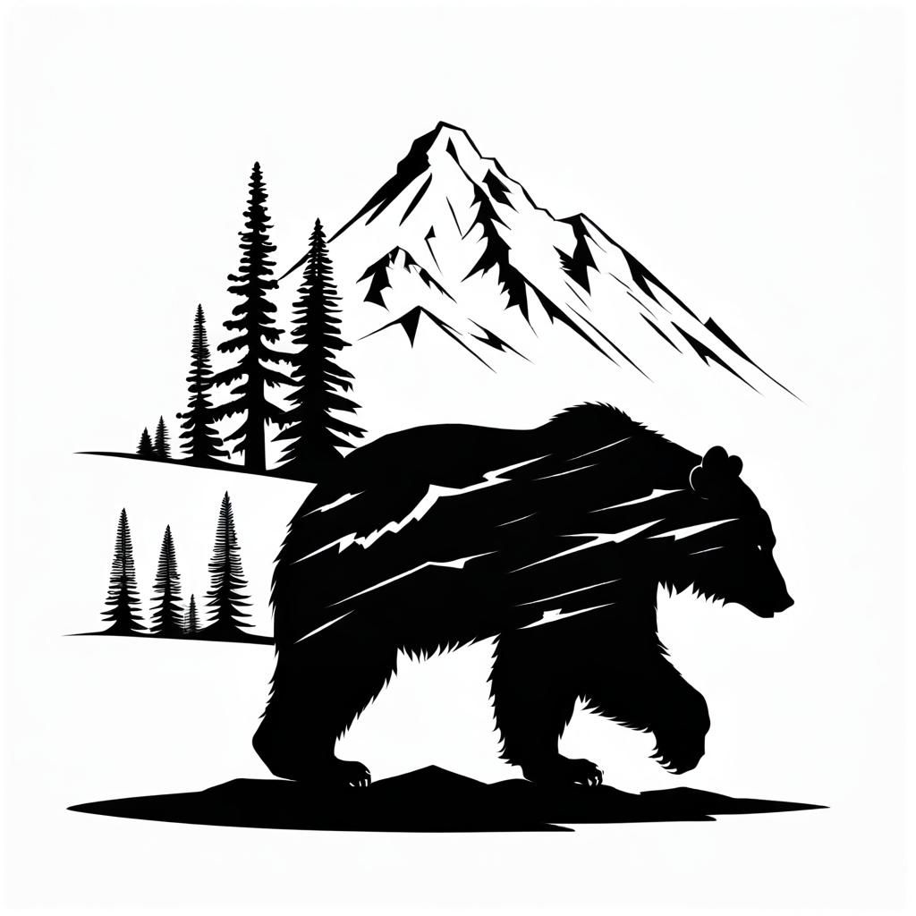 Zuni Bear Silhouette Clipart