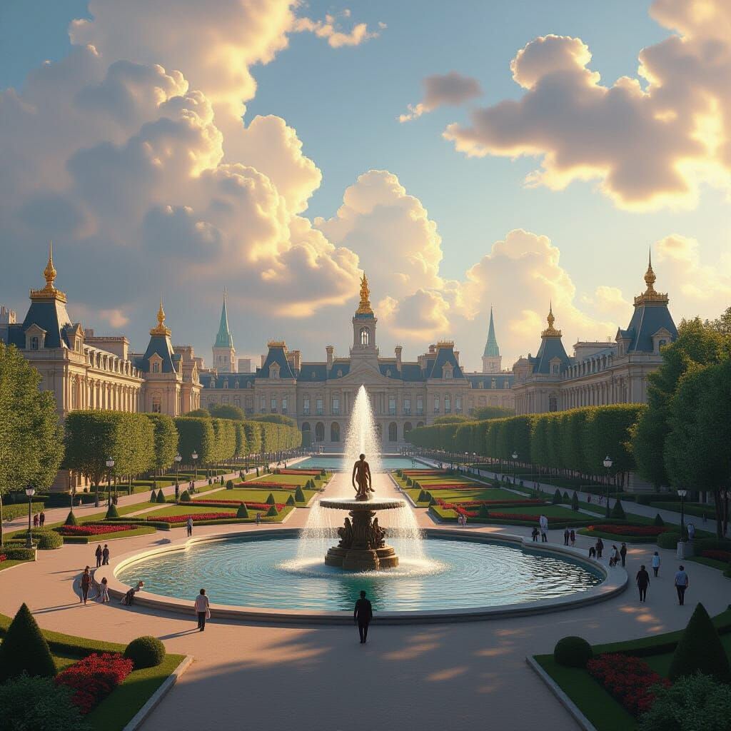 Beaux-Arts City Park: Cinematic Digital Matte Painting