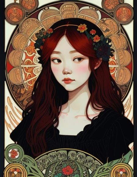 Black Velvet Flowers Inspired by Art Nouveau