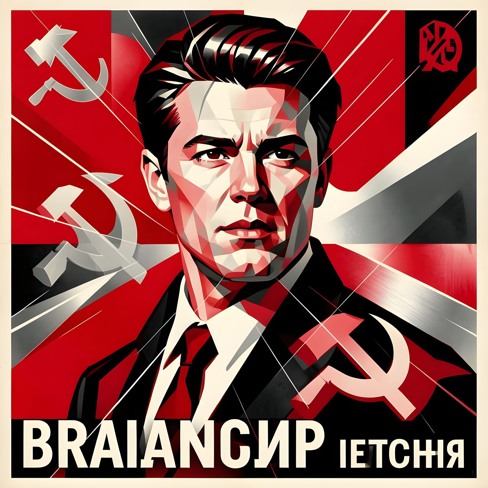 Avant-Garde Soviet Portrait of Brad Pitt