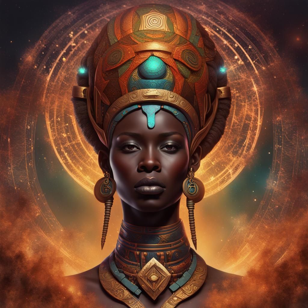Reimagined African Deity in Digital Painting