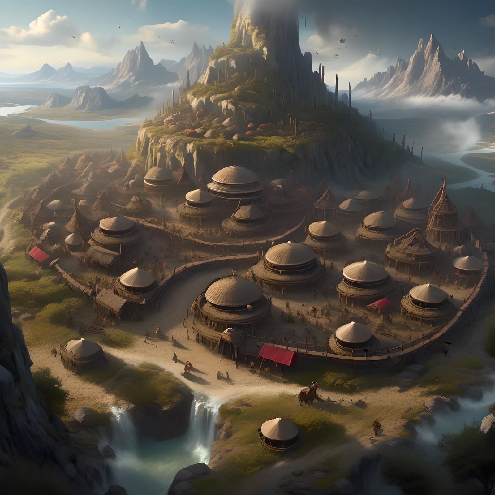 Epic Orc City on Ghostly White Steppe