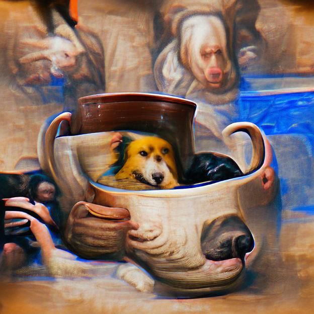Renaissance Dog in a Mug Portrait