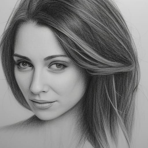 Detailed Pencil Sketch of a Beautiful Queen