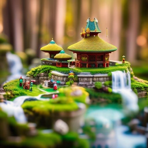 Miniature Chessboard Wonderland in Hyperrealistic Macro Phot...