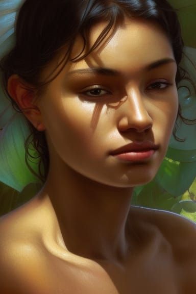 Glowing Portrait of South American Girl