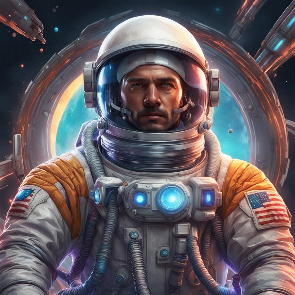 Hose in Spacesuit: Hyperdetailed Portrait