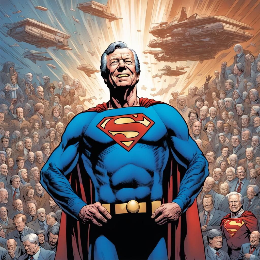 Jimmy Carter as Superman in Comic Book Art