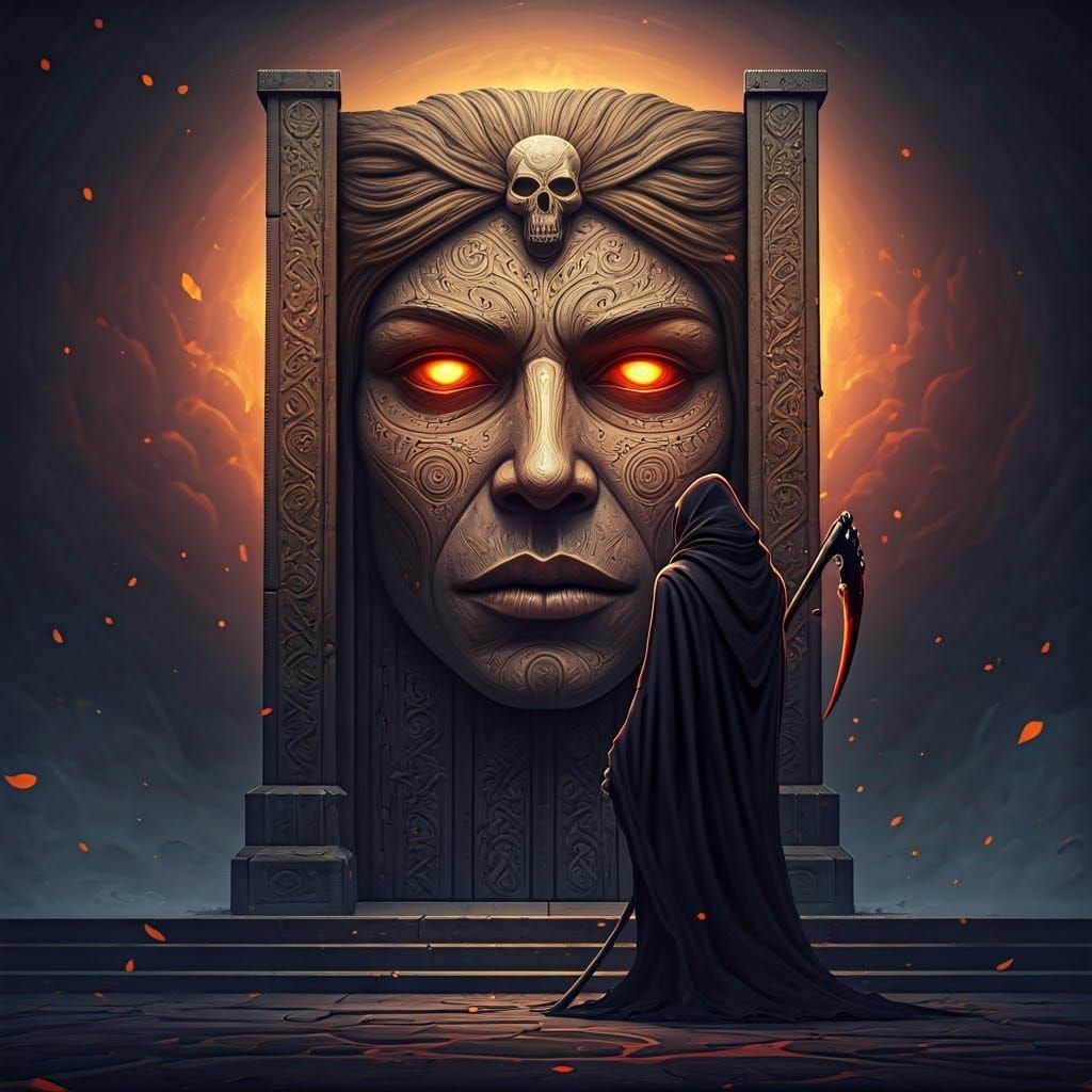 Mystical Doorway to the Afterlife: 3D Anime Art