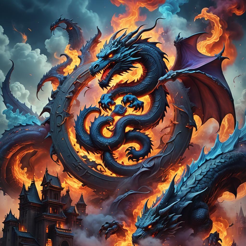 Fiery Dragon Enshrouds Wu-Tang Clan Logo