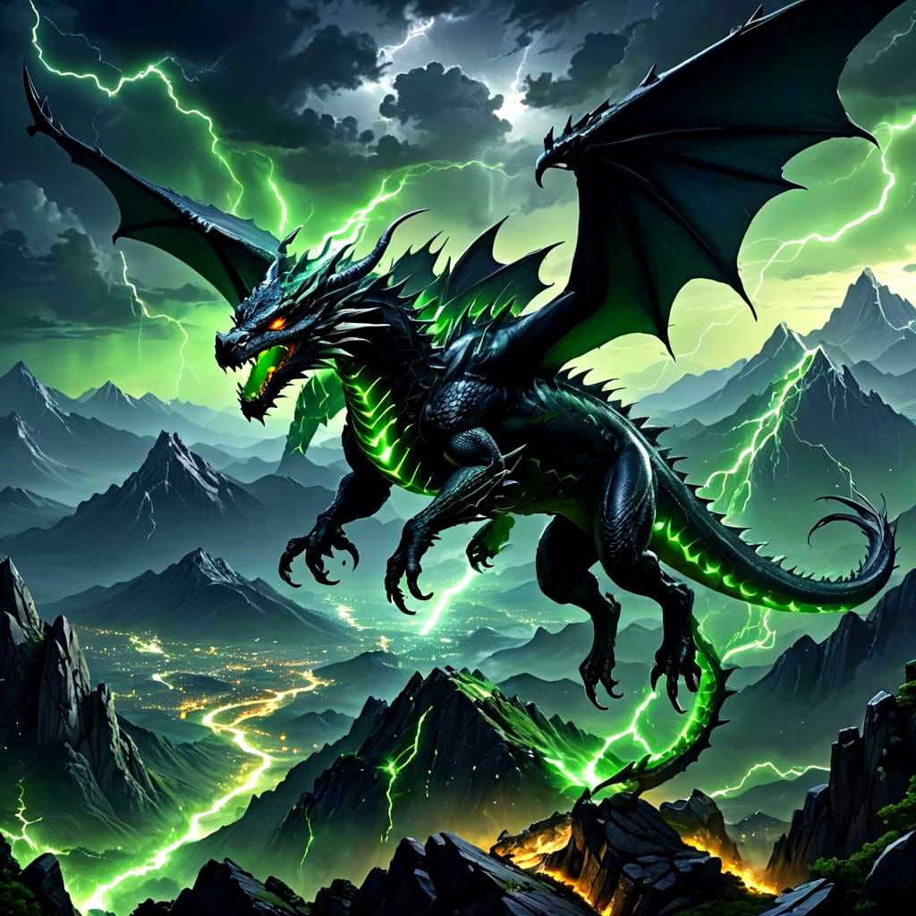 Epic Dragon Flight in Anime Style