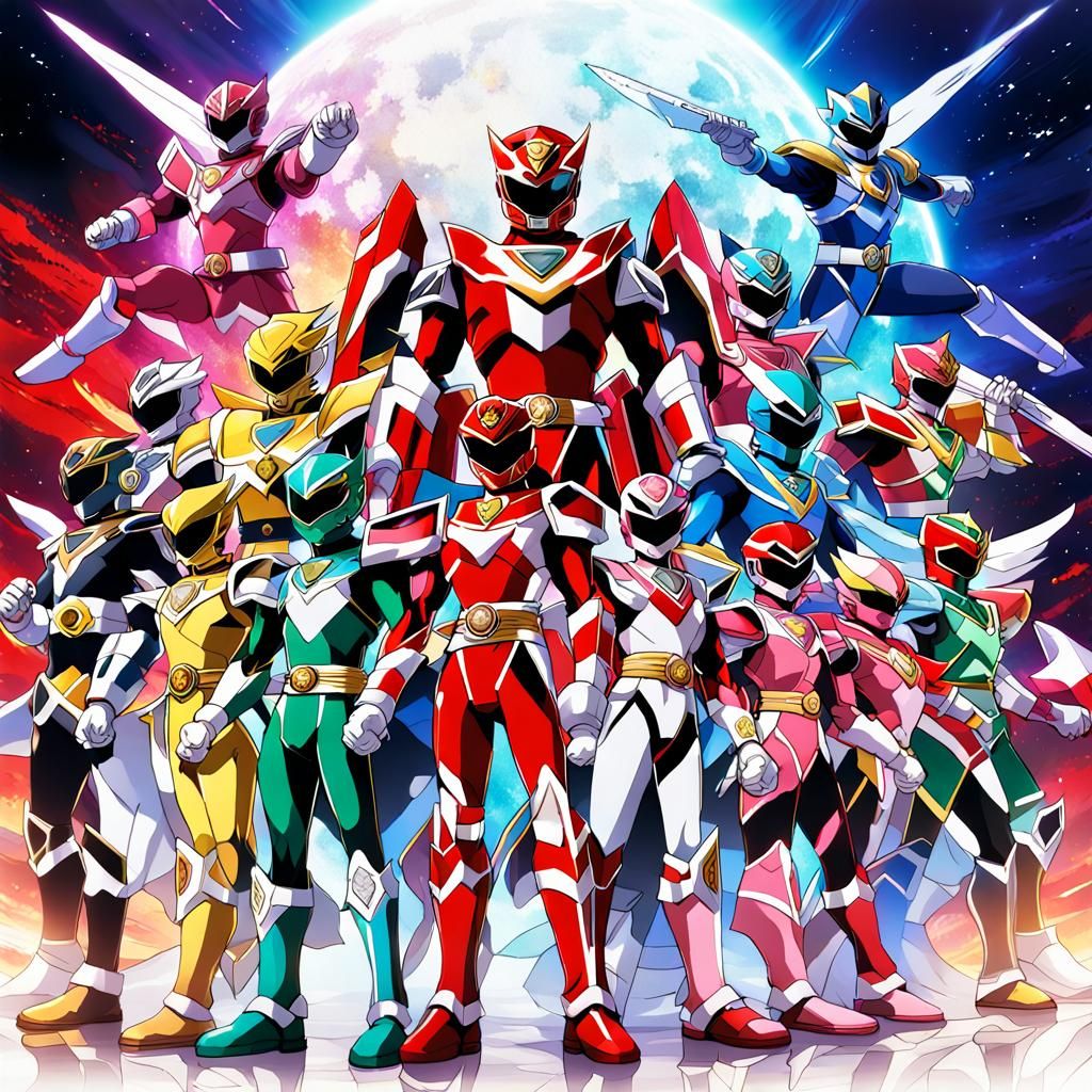 Fantasy Super Sentai Team in Anime Style