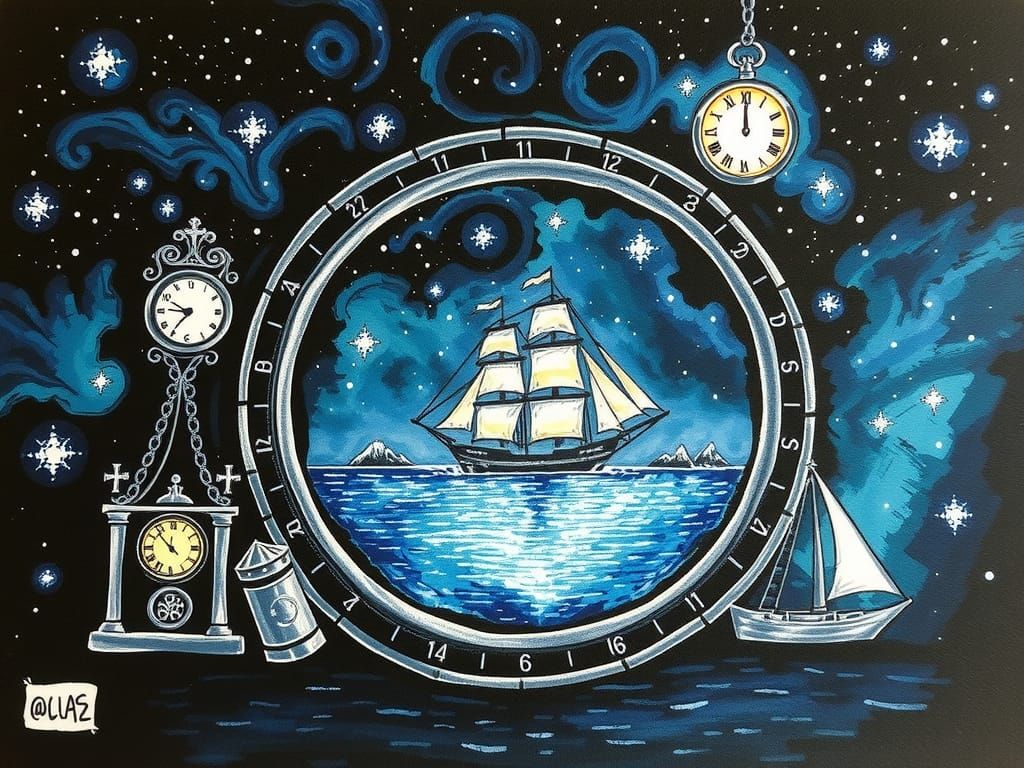 Surreal Alcohol Ink Portal Harbour at Night