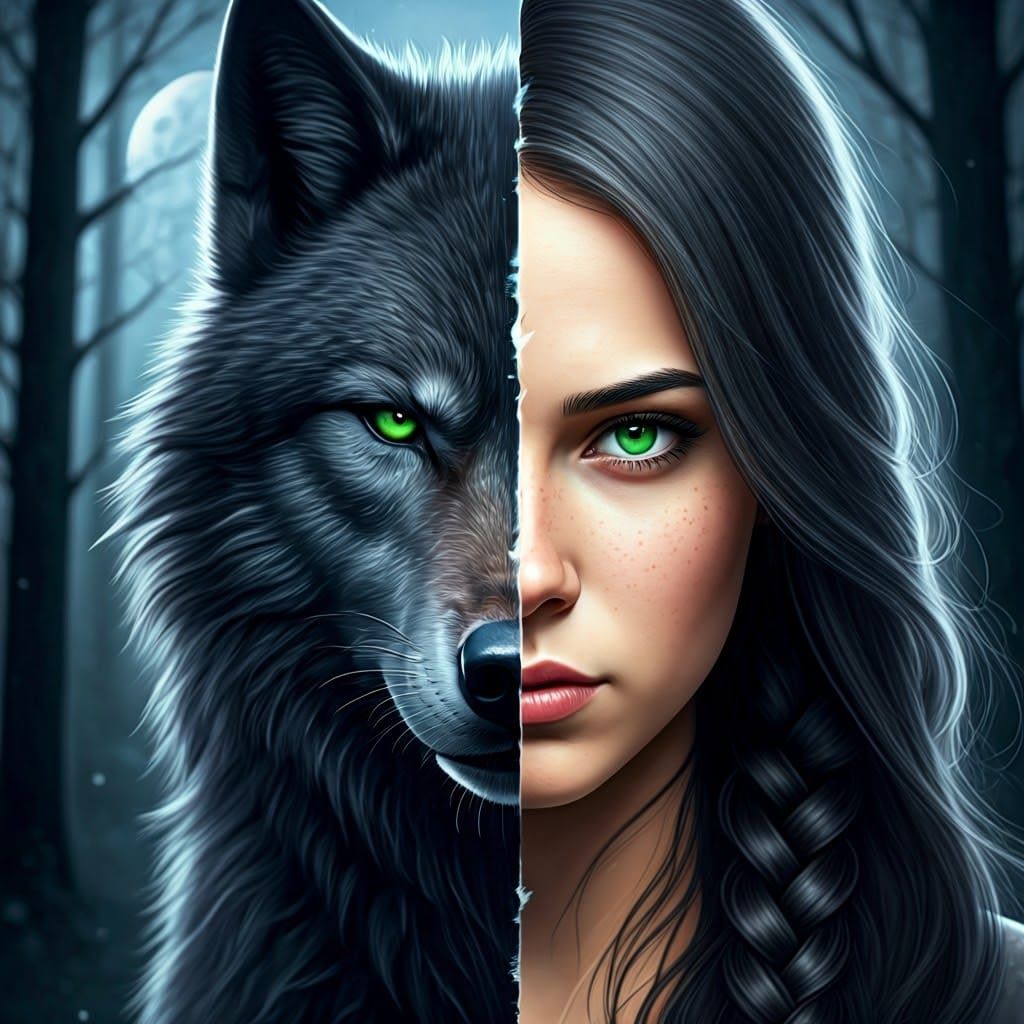 Moonlit Wolf Maiden