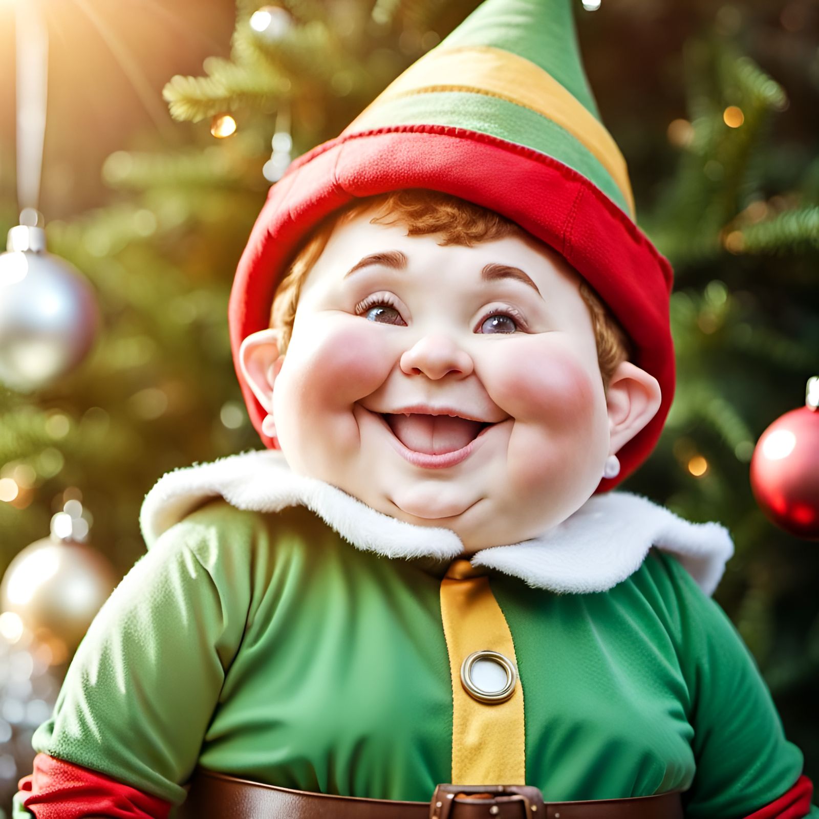 Happy Christmas Elf Portrait