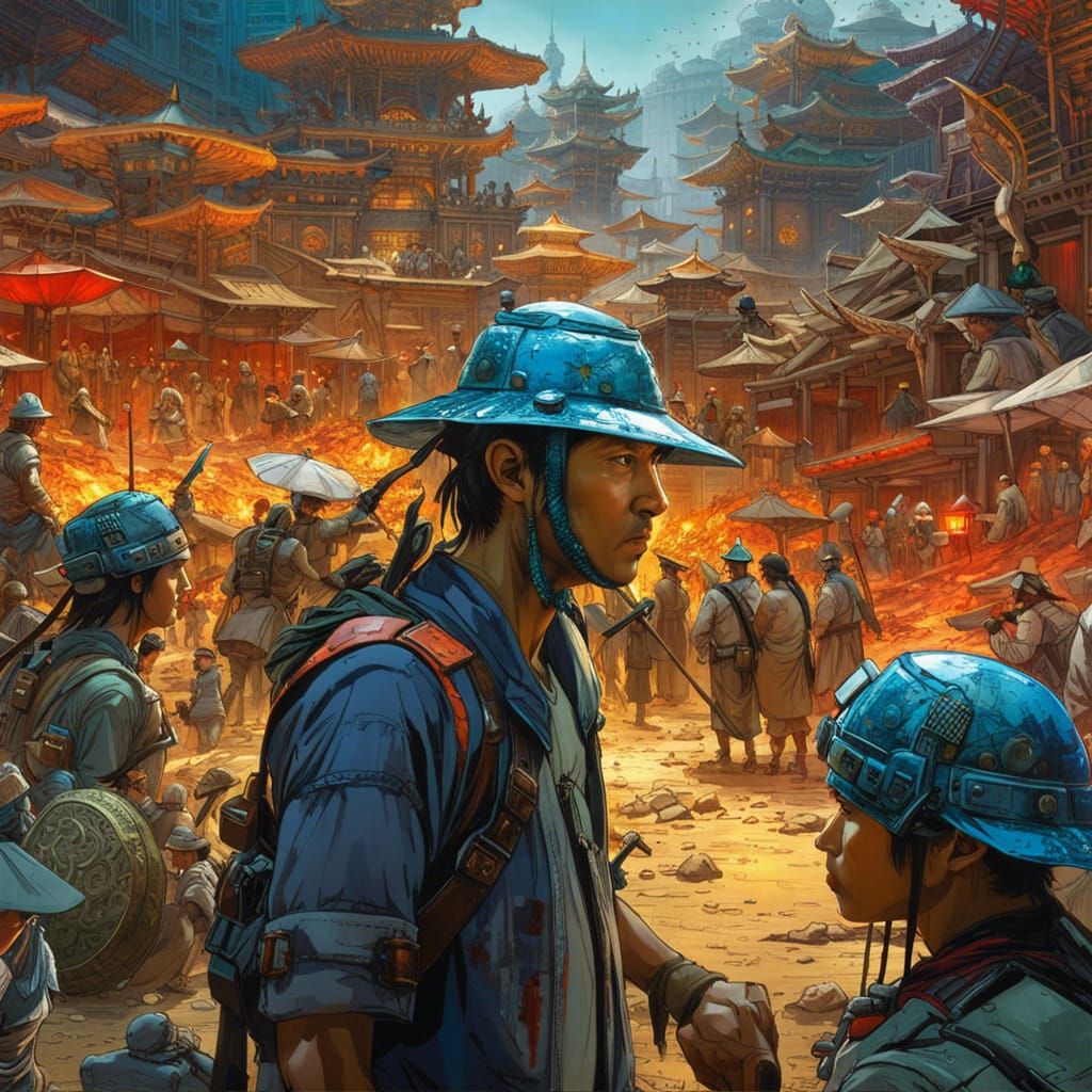 Archeologist and Xian Warriors at Dig Site