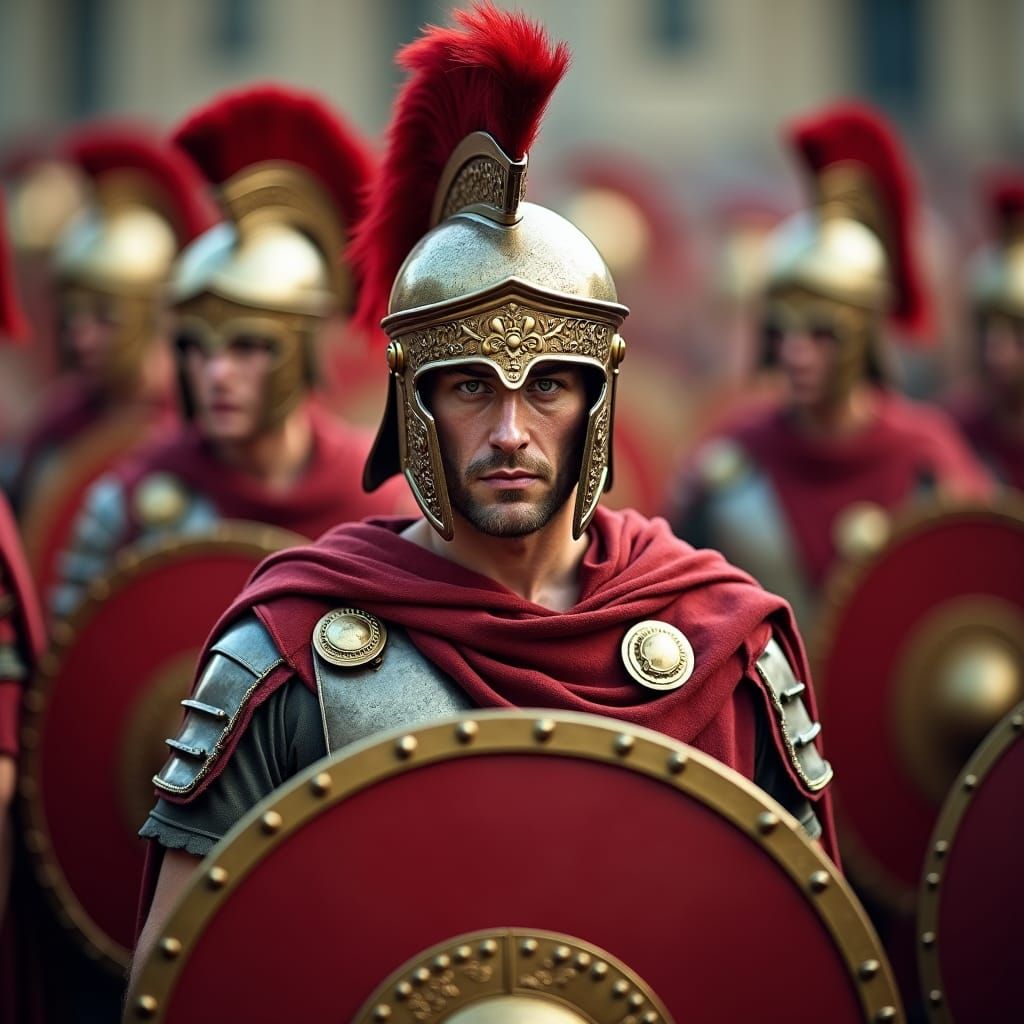 Roman Legionnaire Portrait in Testudo Formation