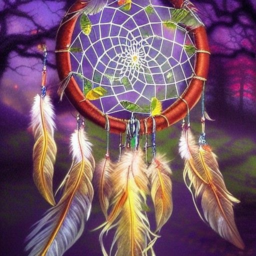 Ethereal Dream Catcher in Misty Fantasy Landscape