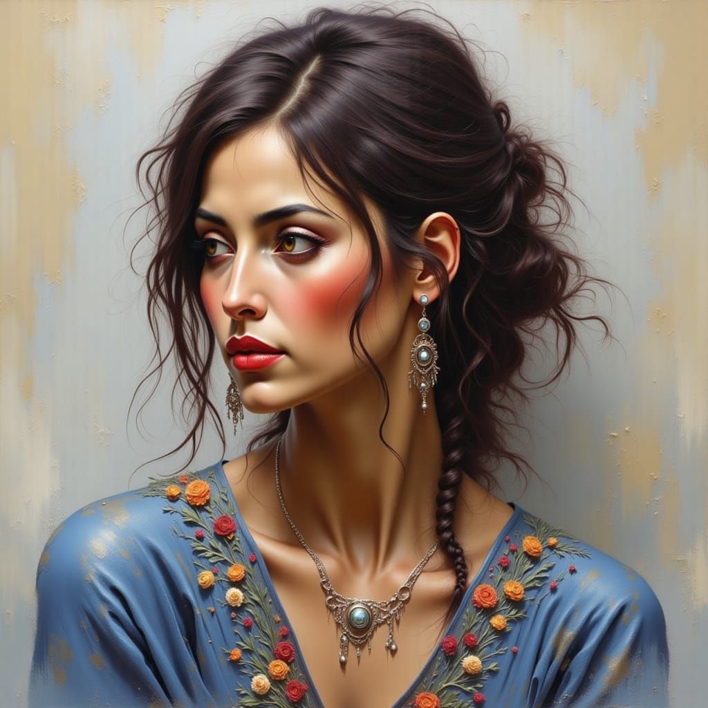 Lovely Portrait in Expressive Style