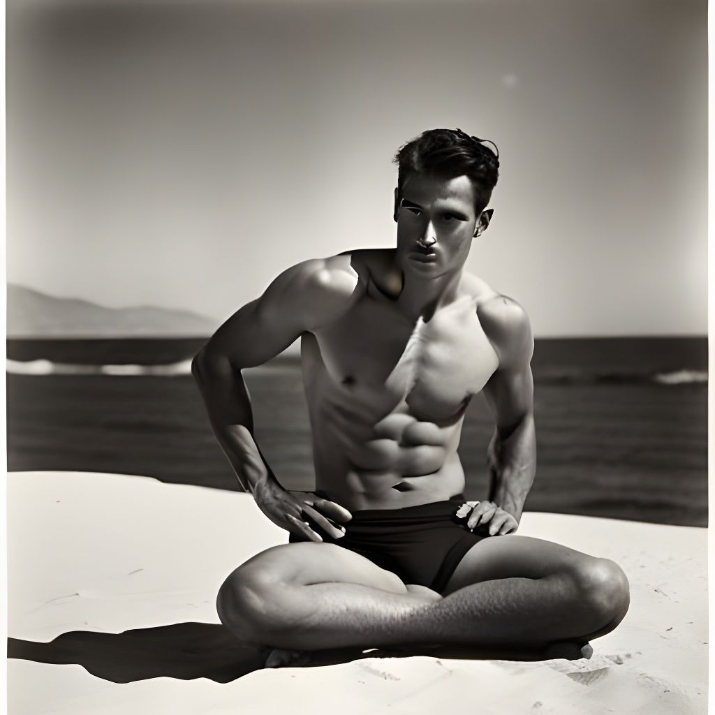 Sunbather in Style of Classic Photography