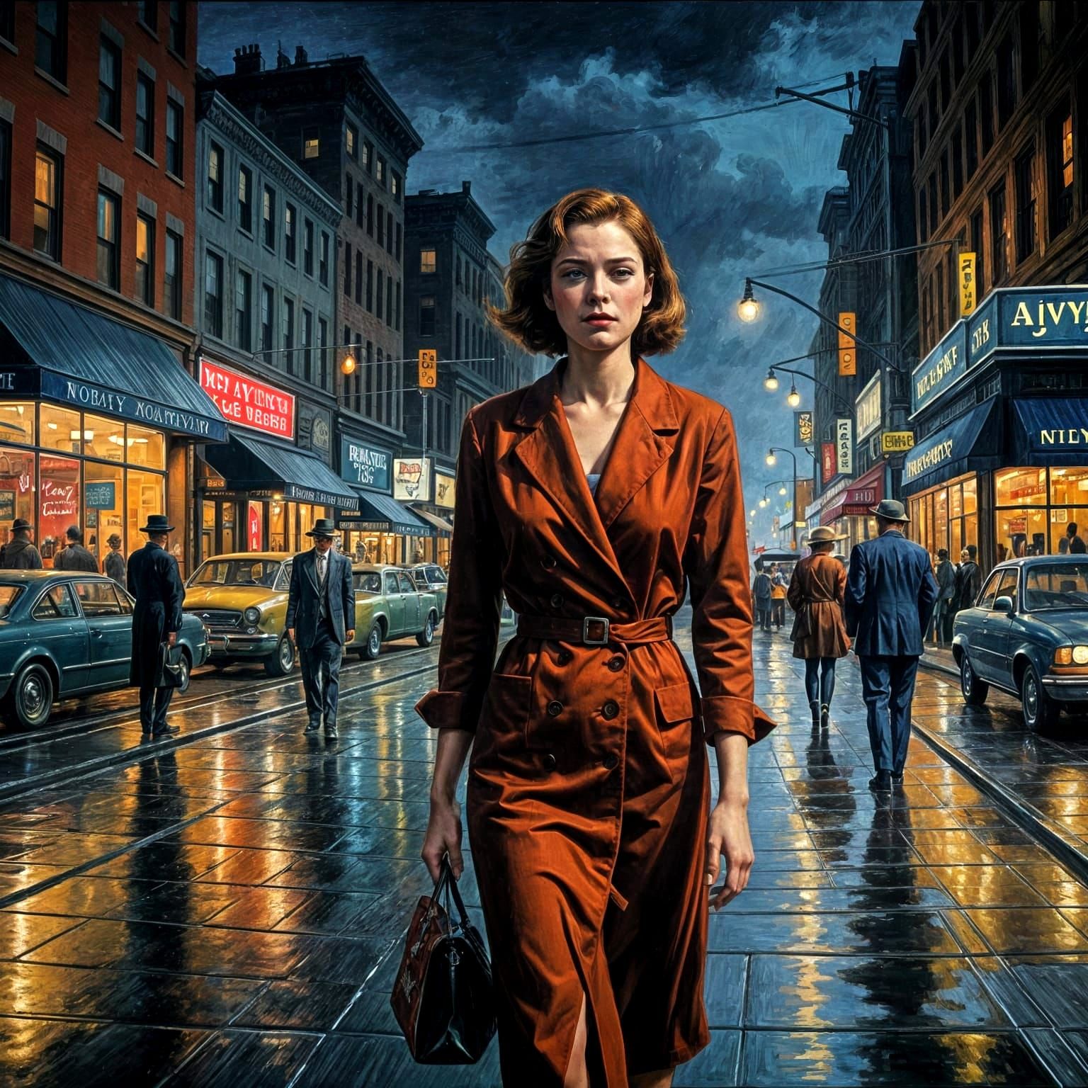 Edward Hopper-Inspired New York City Scene